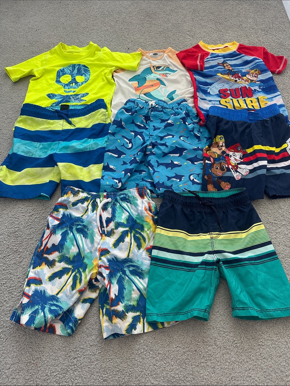Old Navy Boys Bright Multi-Color Swim Set - Yellow, Blue, Red, Teal